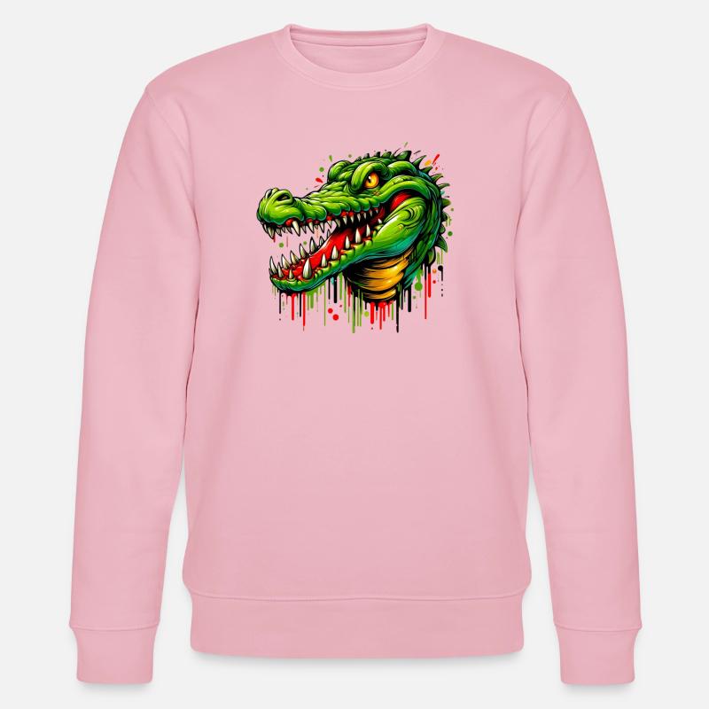 Alligator-Krokodil - Stanley/Stella Unisex Bio-Sweatshirt CHANGER  - Hellrosa