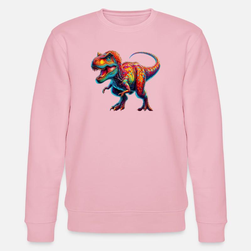 Dinosaurier - Stanley/Stella Unisex Bio-Sweatshirt CHANGER  - Hellrosa