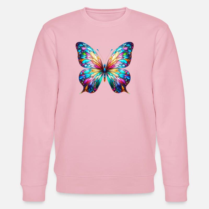Schmetterling - Stanley/Stella Unisex Bio-Sweatshirt CHANGER  - Hellrosa