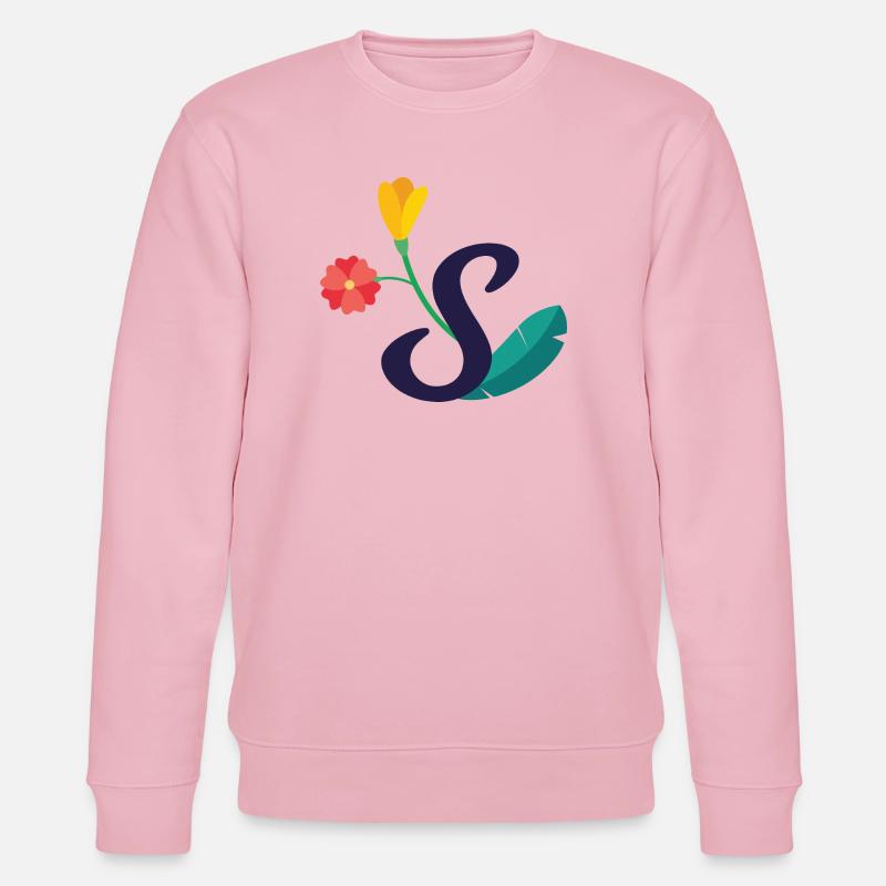 Eleganter Buchstabe 'S' mit Blumen - Stanley/Stella Unisex Bio-Sweatshirt CHANGER  - Hellrosa