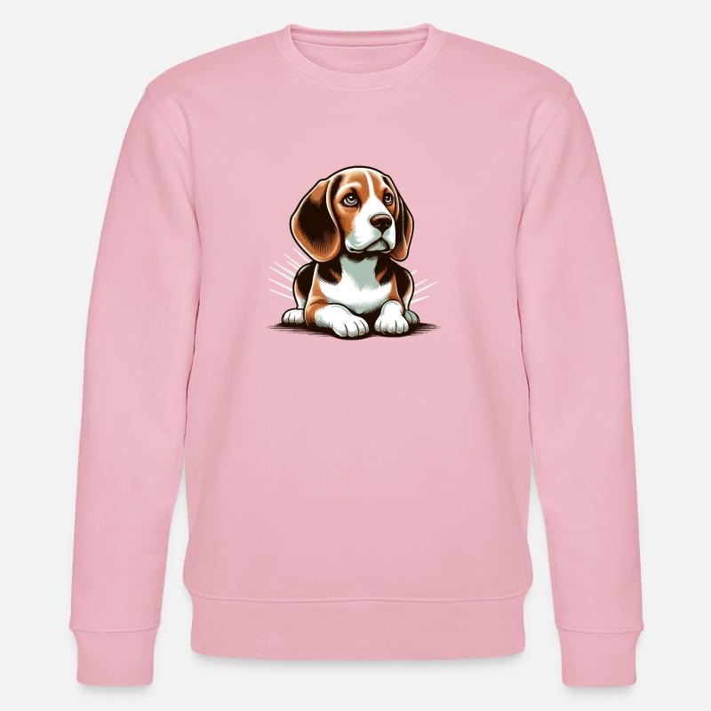 Liegender Beagle Hund - Stanley/Stella Unisex Bio-Sweatshirt CHANGER  - Hellrosa