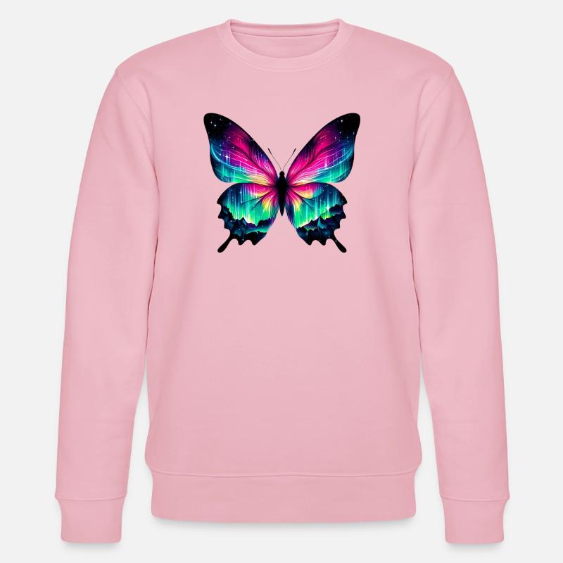 Schmetterling - Stanley/Stella Unisex Bio-Sweatshirt CHANGER  - Hellrosa