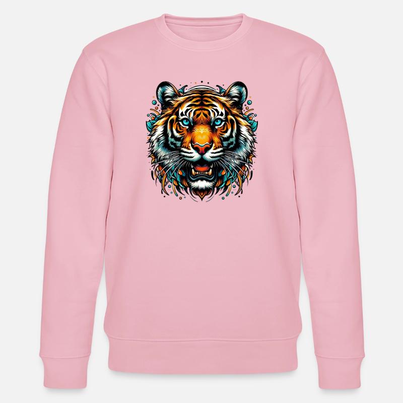 Tiger - Stanley/Stella Unisex Bio-Sweatshirt CHANGER  - Hellrosa