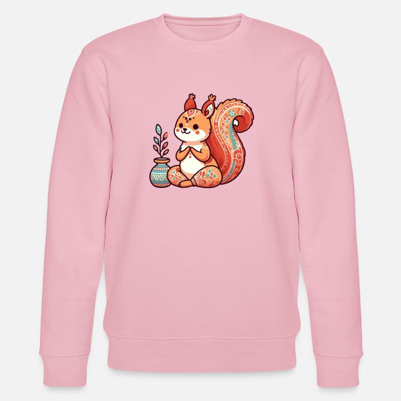 Eichhörnchen-Yoga - Stanley/Stella Unisex Bio-Sweatshirt CHANGER  - Hellrosa