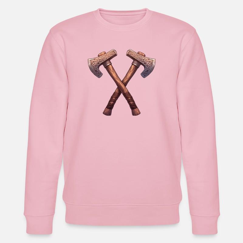 Wikinger-Äxte - Stanley/Stella Unisex Bio-Sweatshirt CHANGER  - Hellrosa