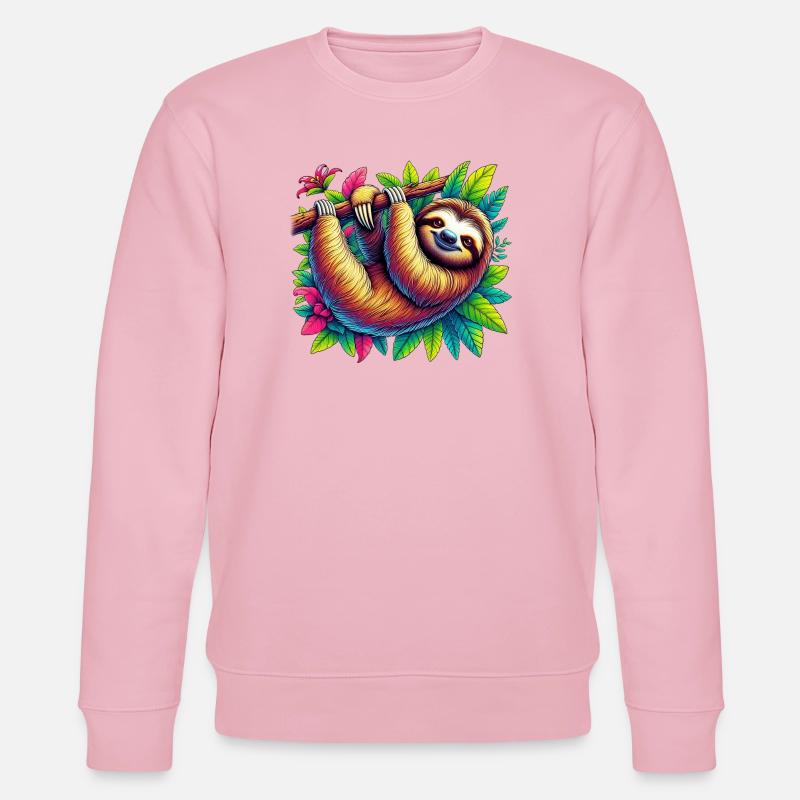 Faultier - Stanley/Stella Unisex Bio-Sweatshirt CHANGER  - Hellrosa