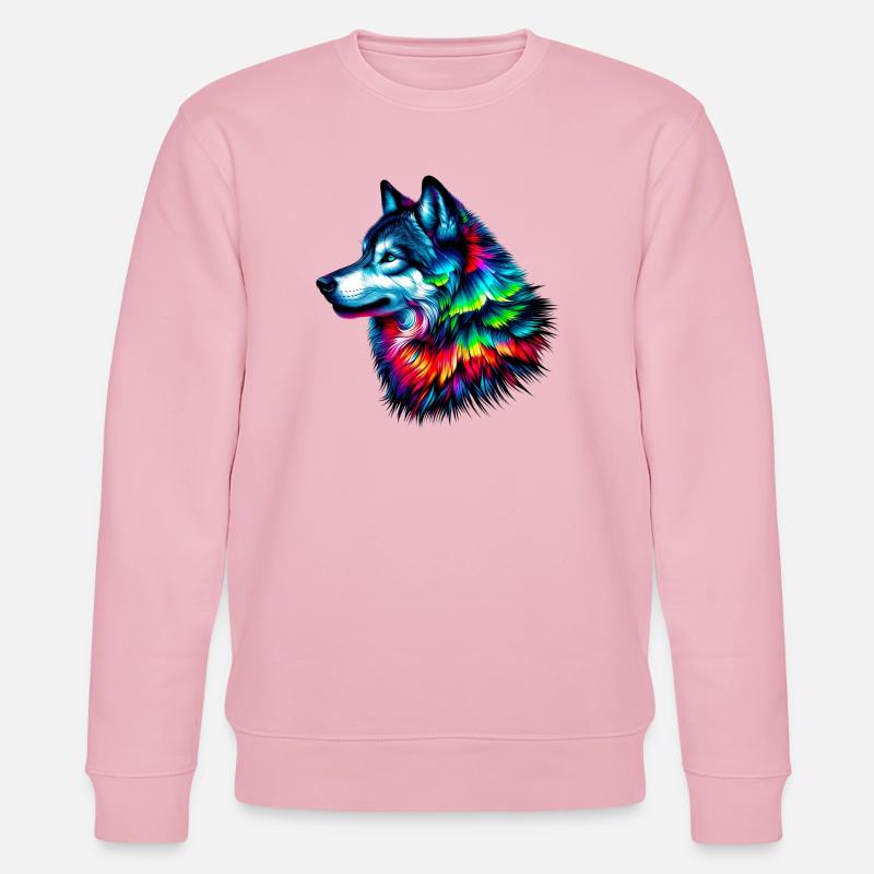 Wolf - Stanley/Stella Unisex Bio-Sweatshirt CHANGER  - Hellrosa
