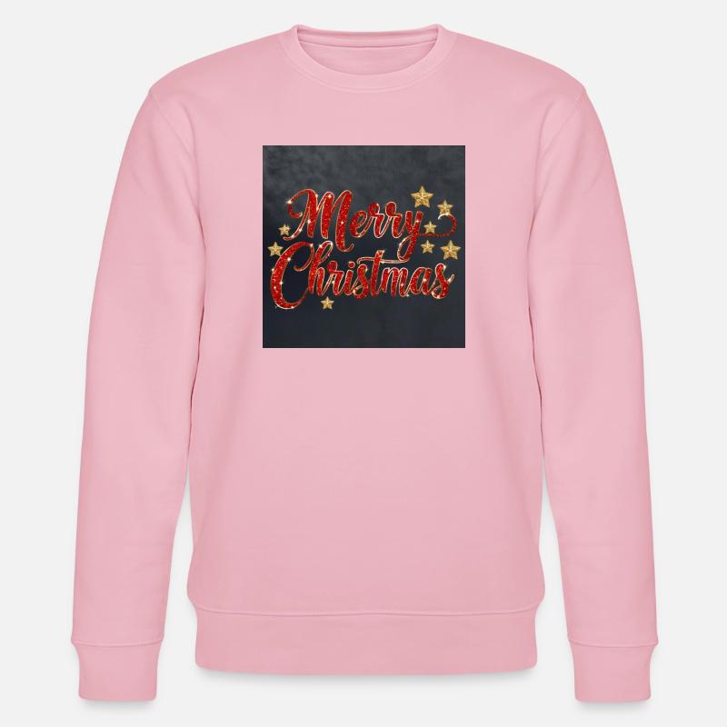 Glitzerndes Merry Christmas Script - Stanley/Stella Unisex Bio-Sweatshirt CHANGER  - Hellrosa