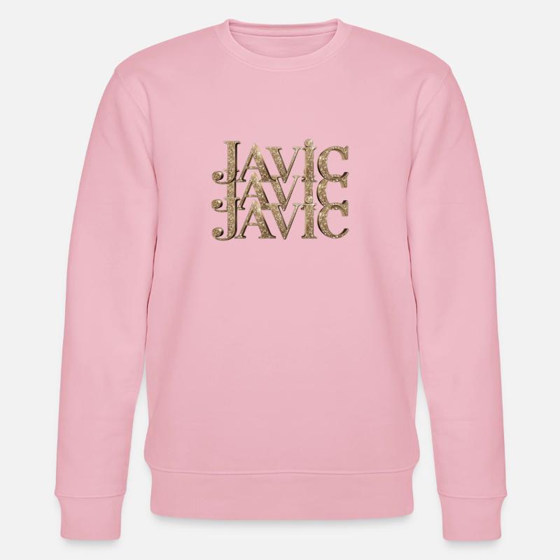 Javic Gold Glitter Monogram - Stanley/Stella Unisex Bio-Sweatshirt CHANGER  - Hellrosa