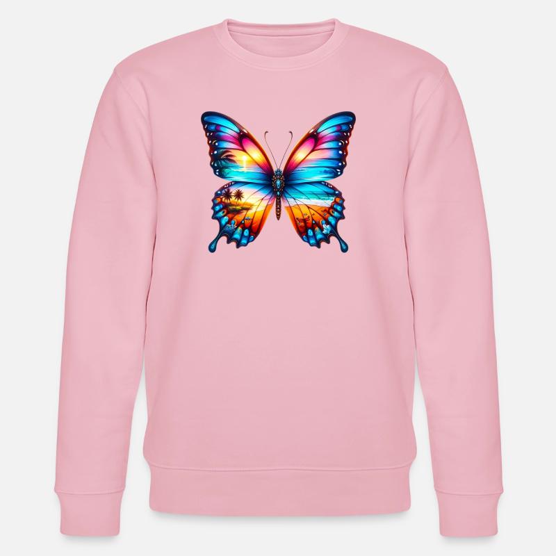 Schmetterling - Stanley/Stella Unisex Bio-Sweatshirt CHANGER  - Hellrosa