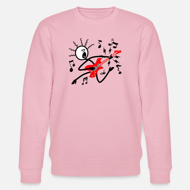 Guitare électrique rouge - Sweat bio CHANGER Stanley/Stella Unisexe - rose pâle