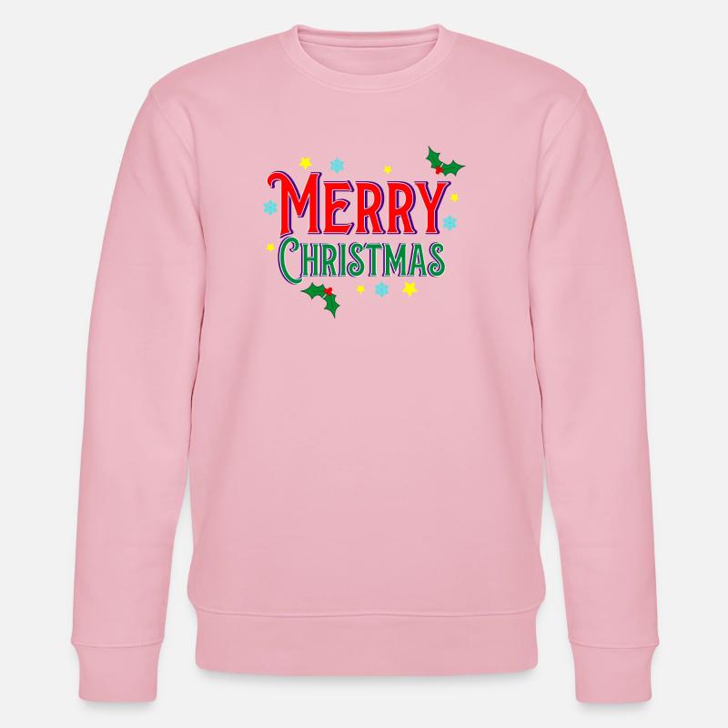 Frohe Weihnachten - Stanley/Stella Unisex Bio-Sweatshirt CHANGER  - Hellrosa