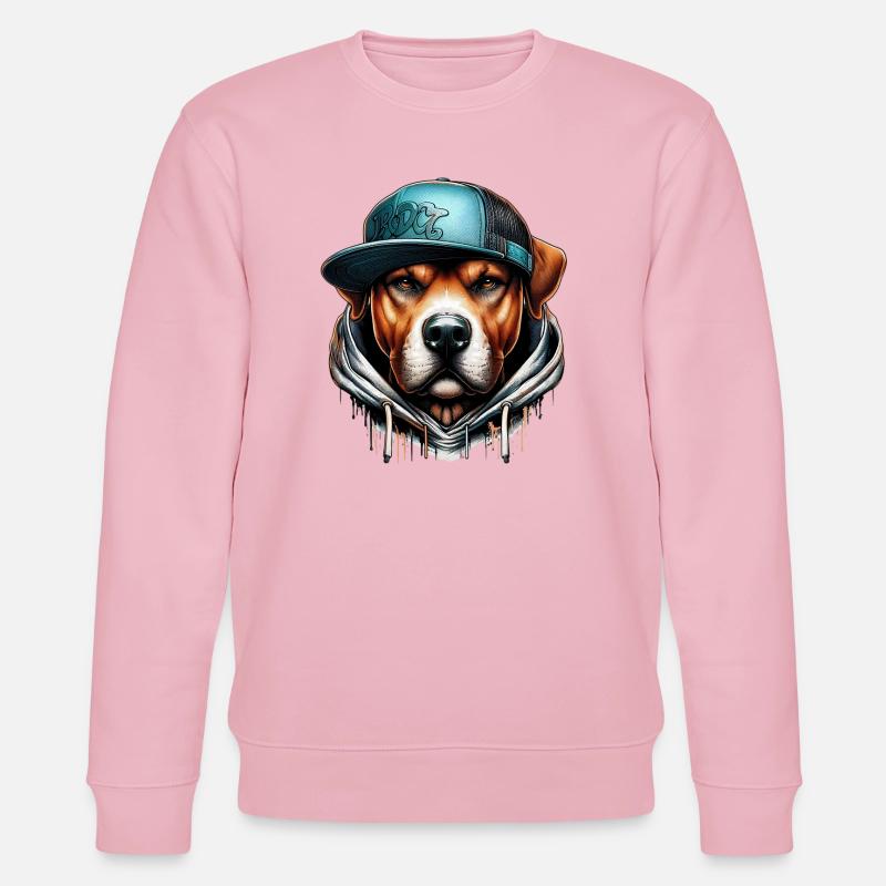 Hund - Stanley/Stella Unisex Bio-Sweatshirt CHANGER  - Hellrosa