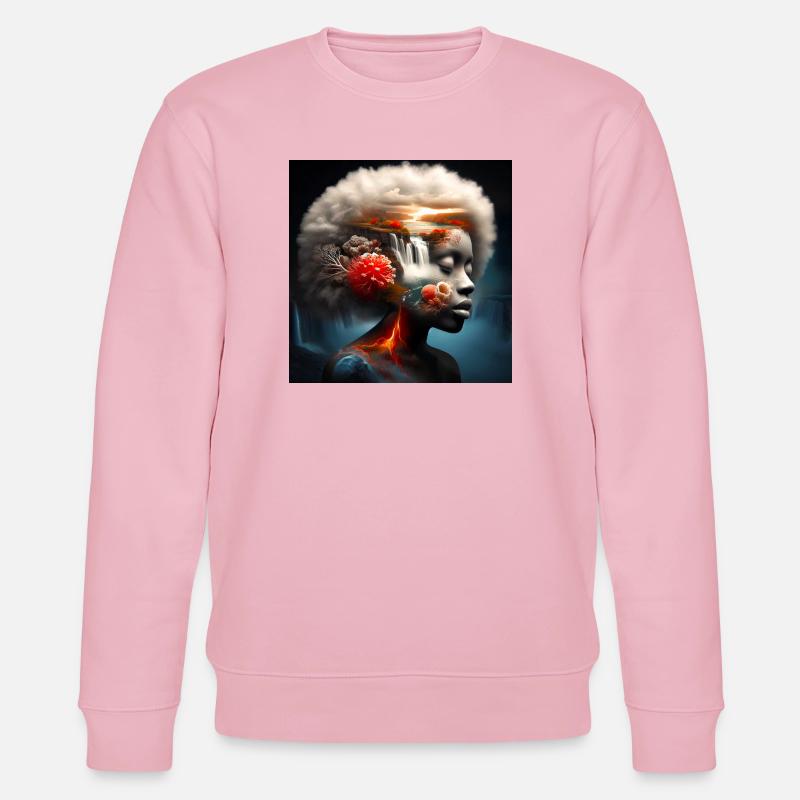 Surrealistisches Gesicht - Stanley/Stella Unisex Bio-Sweatshirt CHANGER  - Hellrosa