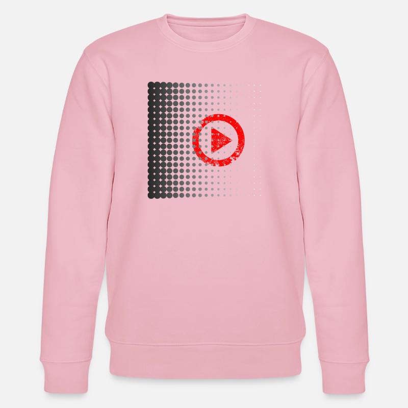 Halftone Play Button Retro - Stanley/Stella Unisex Bio-Sweatshirt CHANGER  - Hellrosa
