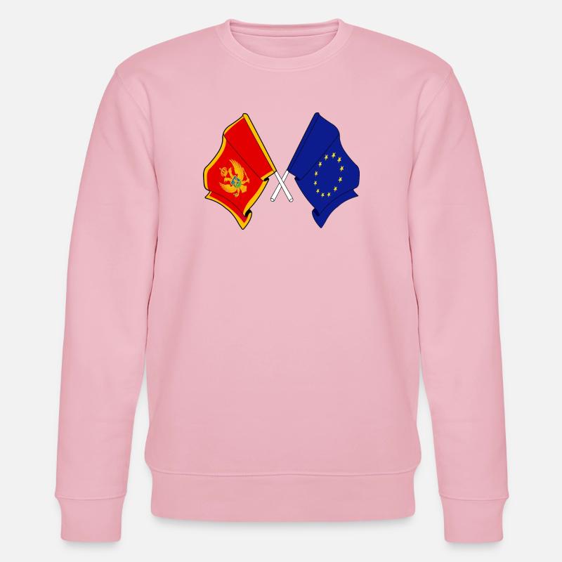 Drapeau du Monténégro, drapeau de l’Europe - Sweat bio CHANGER Stanley/Stella Unisexe - rose pâle