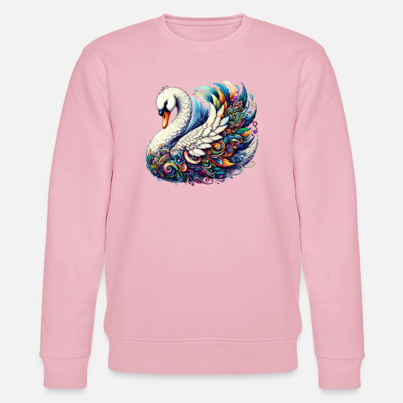 Schwan - Stanley/Stella Unisex Bio-Sweatshirt CHANGER  - Hellrosa