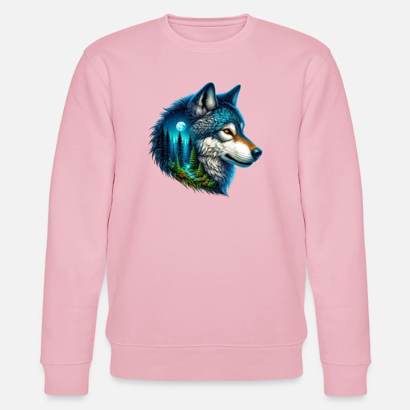 Wolf - Stanley/Stella Unisex Bio-Sweatshirt CHANGER  - Hellrosa