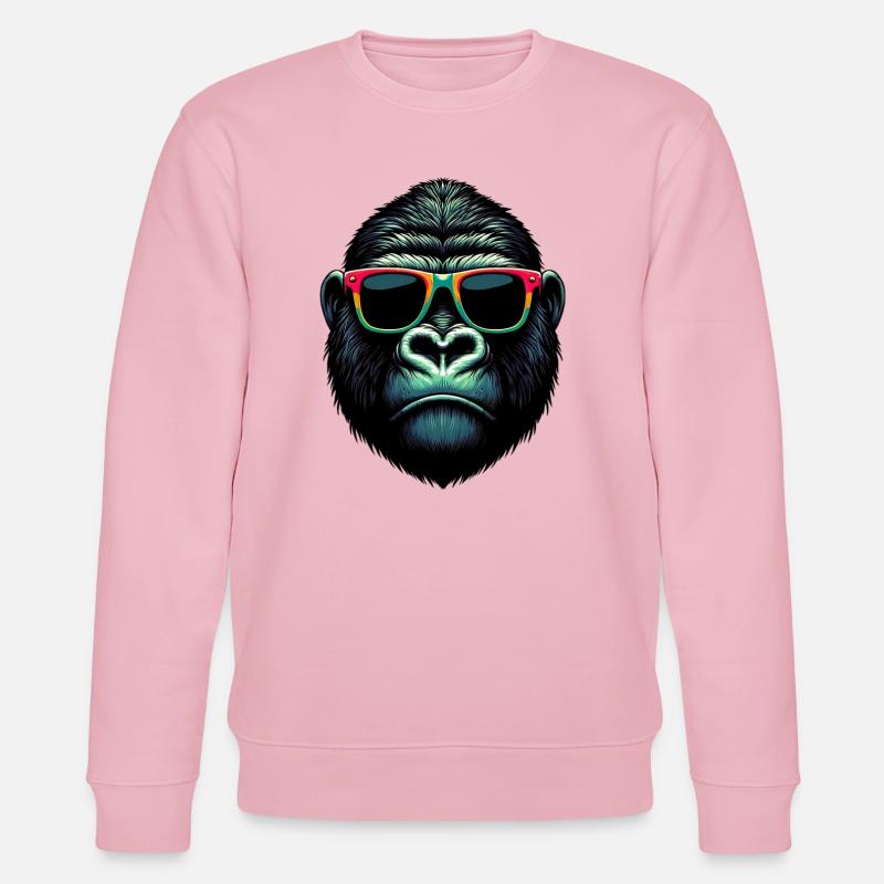 Gorilla - Stanley/Stella Unisex Bio-Sweatshirt CHANGER  - Hellrosa