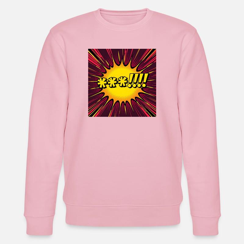 Comic Explosion Yellow Pop - Stanley/Stella CHANGER Unisex Organic Sweatshirt - cotton pink