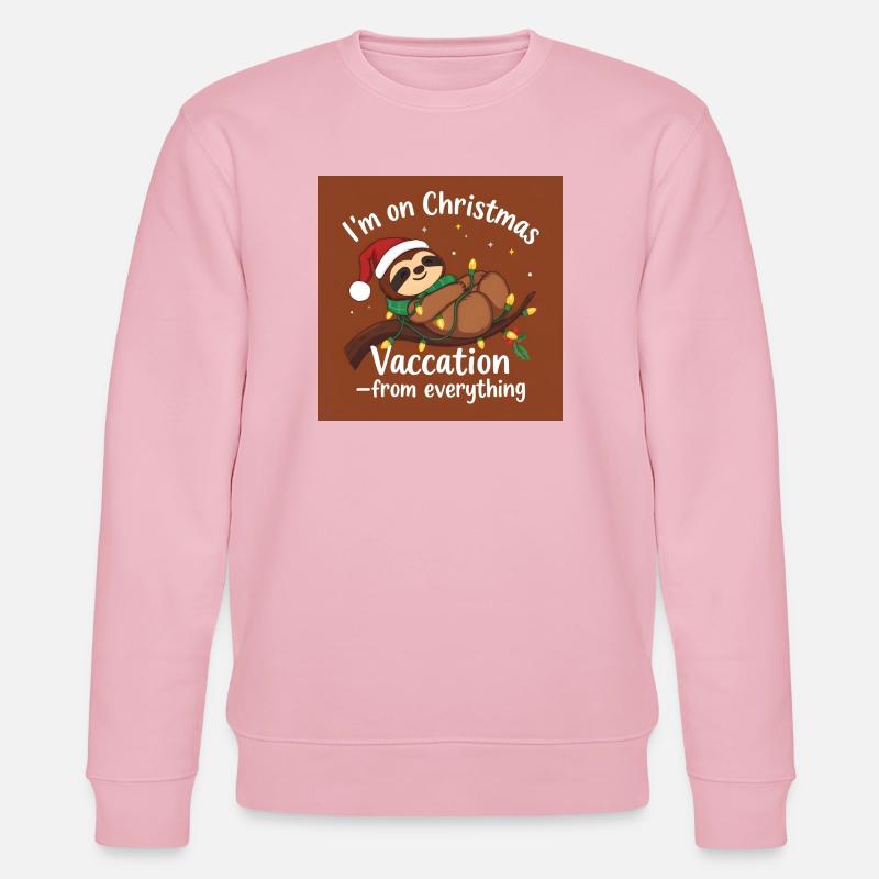 Christmas Holiday Sloth String Lights - Stanley/Stella CHANGER Unisex Organic Sweatshirt - cotton pink