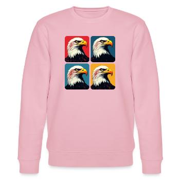 Bald eagle - Stanley/Stella CHANGER Unisex Organic Sweatshirt - cotton pink - Front - Jaron (178cm) & Liana (172cm)