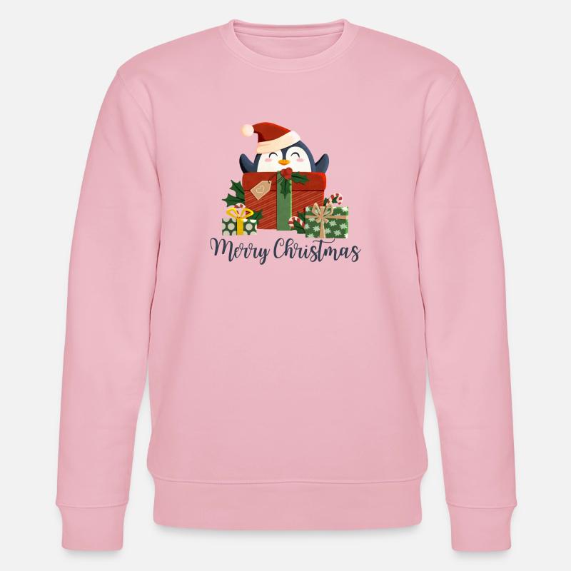 Joyeux Noël - Pingouin de Noël - Sweat bio CHANGER Stanley/Stella Unisexe - rose pâle