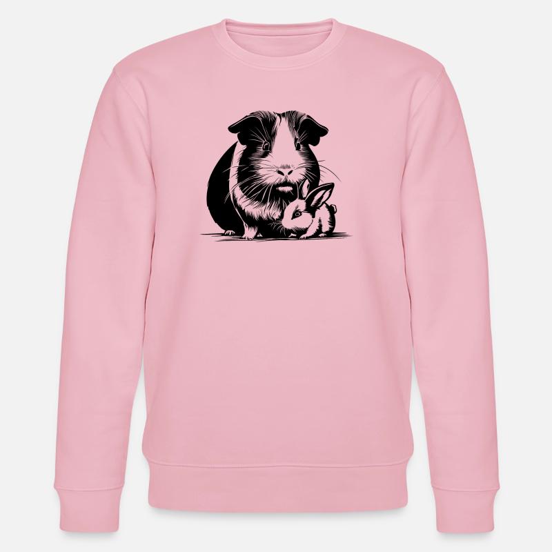 Cochon d’Inde avec lapin en peluche - Sweat bio CHANGER Stanley/Stella Unisexe - rose pâle