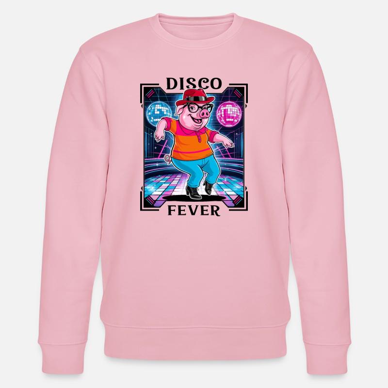 Cooles Disco Schwein - Stanley/Stella Unisex Bio-Sweatshirt CHANGER  - Hellrosa