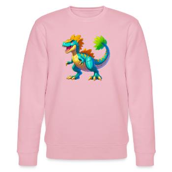 Dinosaur - Stanley/Stella CHANGER Unisex Organic Sweatshirt - cotton pink - Front - Jaron (178cm) & Liana (172cm)