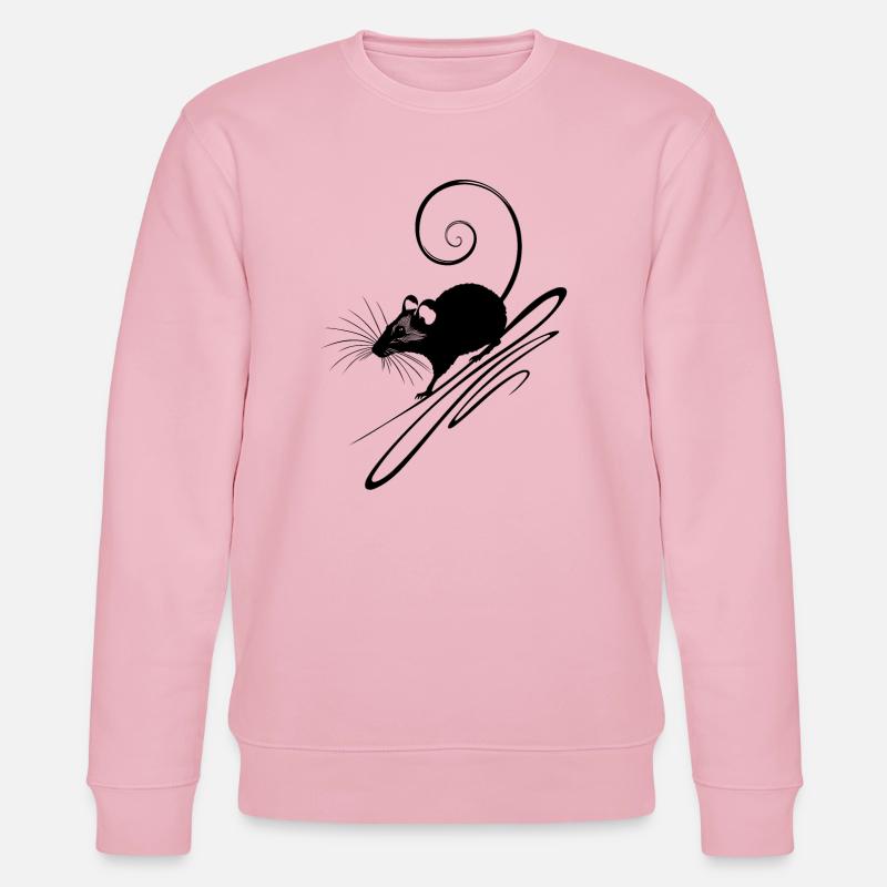 Süße Maus Silhouette - schwarz - Stanley/Stella Unisex Bio-Sweatshirt CHANGER  - Hellrosa
