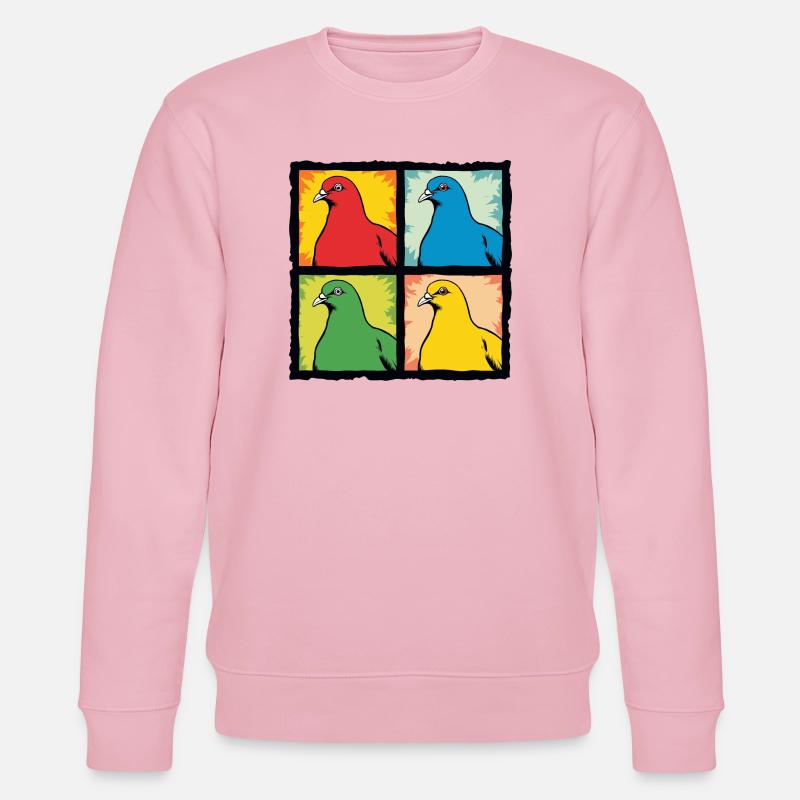 Tauben - Stanley/Stella Unisex Bio-Sweatshirt CHANGER  - Hellrosa