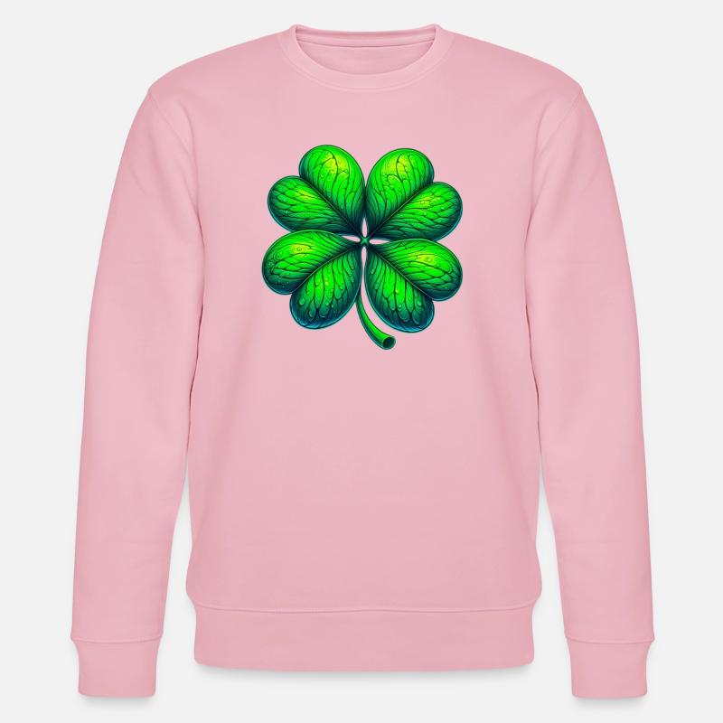 Vierblättriges Kleeblatt - Stanley/Stella Unisex Bio-Sweatshirt CHANGER  - Hellrosa