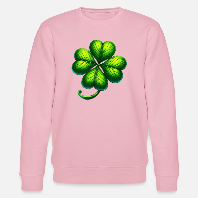 Vierblättriges Kleeblatt - Stanley/Stella Unisex Bio-Sweatshirt CHANGER  - Hellrosa