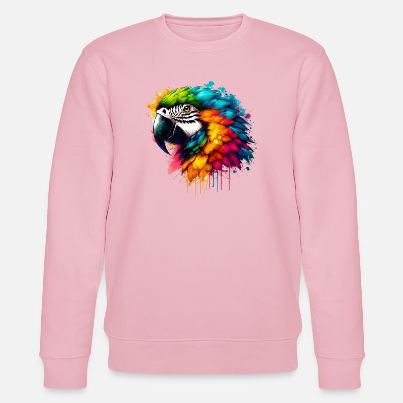 Papagei - Stanley/Stella Unisex Bio-Sweatshirt CHANGER  - Hellrosa