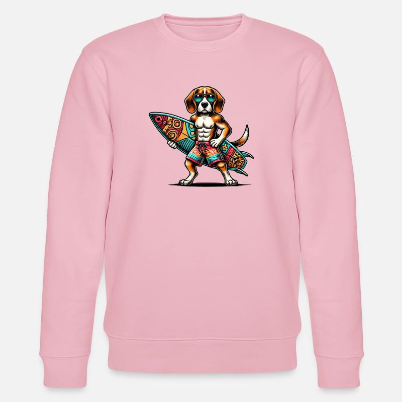 Beagle Surfer - Stanley/Stella Unisex Bio-Sweatshirt CHANGER  - Hellrosa