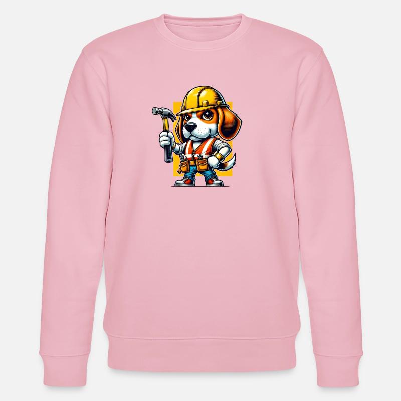 Beagle Bauarbeiter - Stanley/Stella Unisex Bio-Sweatshirt CHANGER  - Hellrosa