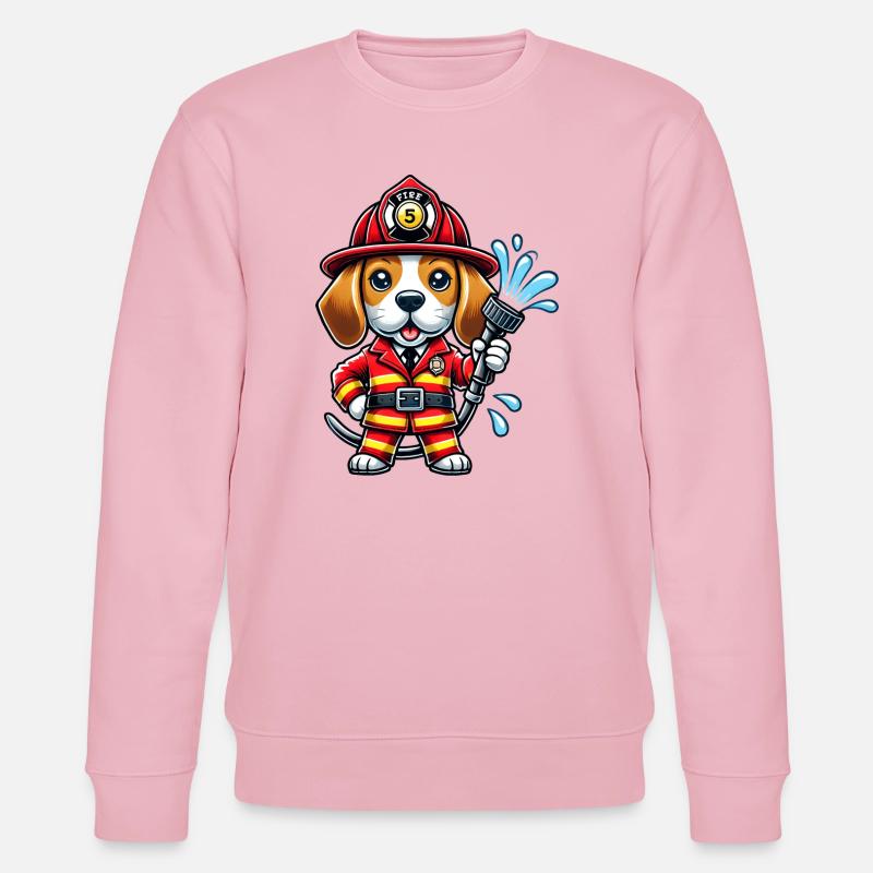Design de pompier Beagle - Sweat bio CHANGER Stanley/Stella Unisexe - rose pâle