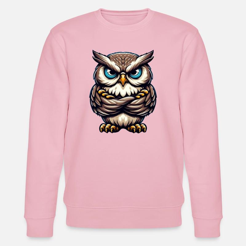 Mürrische Eule - Stanley/Stella Unisex Bio-Sweatshirt CHANGER  - Hellrosa