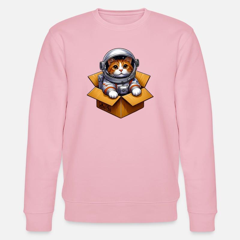 Astronaut Katze - Stanley/Stella Unisex Bio-Sweatshirt CHANGER  - Hellrosa