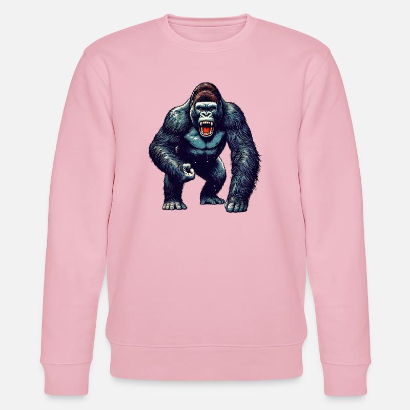 Gorilla - Stanley/Stella Unisex Bio-Sweatshirt CHANGER  - Hellrosa