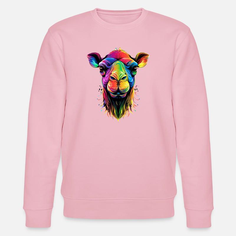 Kamel Dromedar Trampeltier Camel Geschenk Kamele - Stanley/Stella Unisex Bio-Sweatshirt CHANGER  - Hellrosa