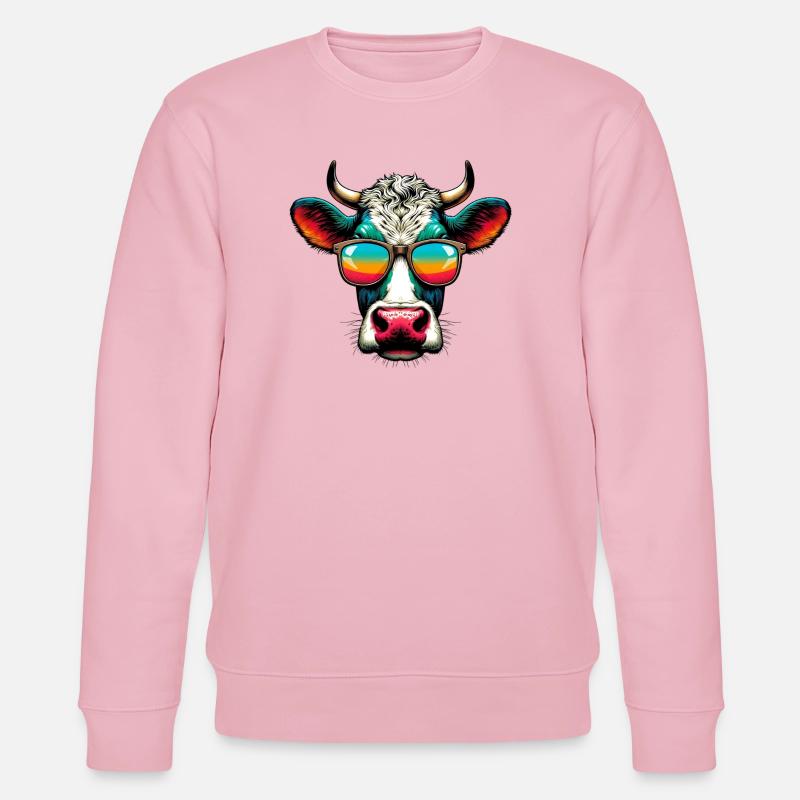 Kuh - Stanley/Stella Unisex Bio-Sweatshirt CHANGER  - Hellrosa