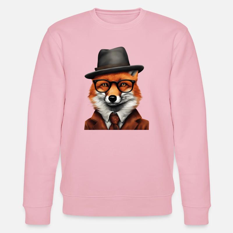 Sherlock Fox in klassischer Kleidung - Stanley/Stella Unisex Bio-Sweatshirt CHANGER  - Hellrosa
