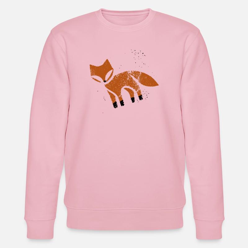 Rustic fox in stamp look - Stanley/Stella CHANGER Unisex Organic Sweatshirt - cotton pink