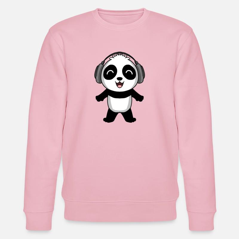 Panda Musik Kopfhörer - Stanley/Stella Unisex Bio-Sweatshirt CHANGER  - Hellrosa