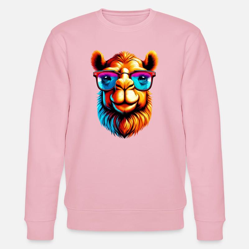 Camel mit Sonnenbrille - Stanley/Stella Unisex Bio-Sweatshirt CHANGER  - Hellrosa