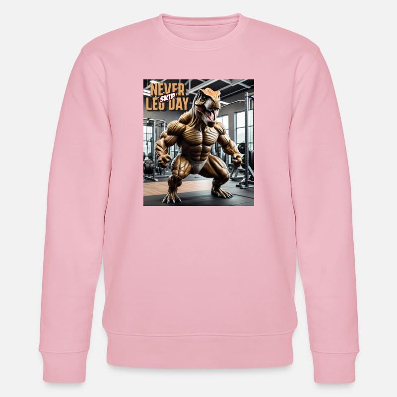Dino - Never skip Leg Day - Stanley/Stella Unisex Bio-Sweatshirt CHANGER  - Hellrosa