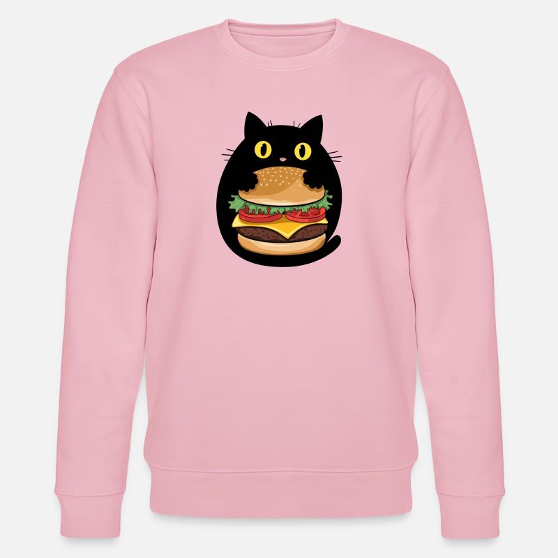 Burger Katze Pop Art - Stanley/Stella Unisex Bio-Sweatshirt CHANGER  - Hellrosa