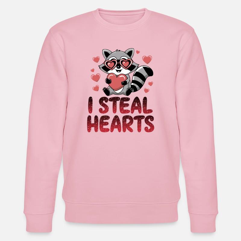 Herzraubender Waschbär - Stanley/Stella Unisex Bio-Sweatshirt CHANGER  - Hellrosa